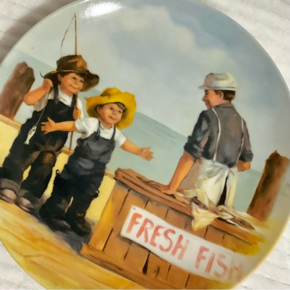 Knowles Norman Rockwell vintage Fish Story Limited Edition China Plate - Picture 2 of 5